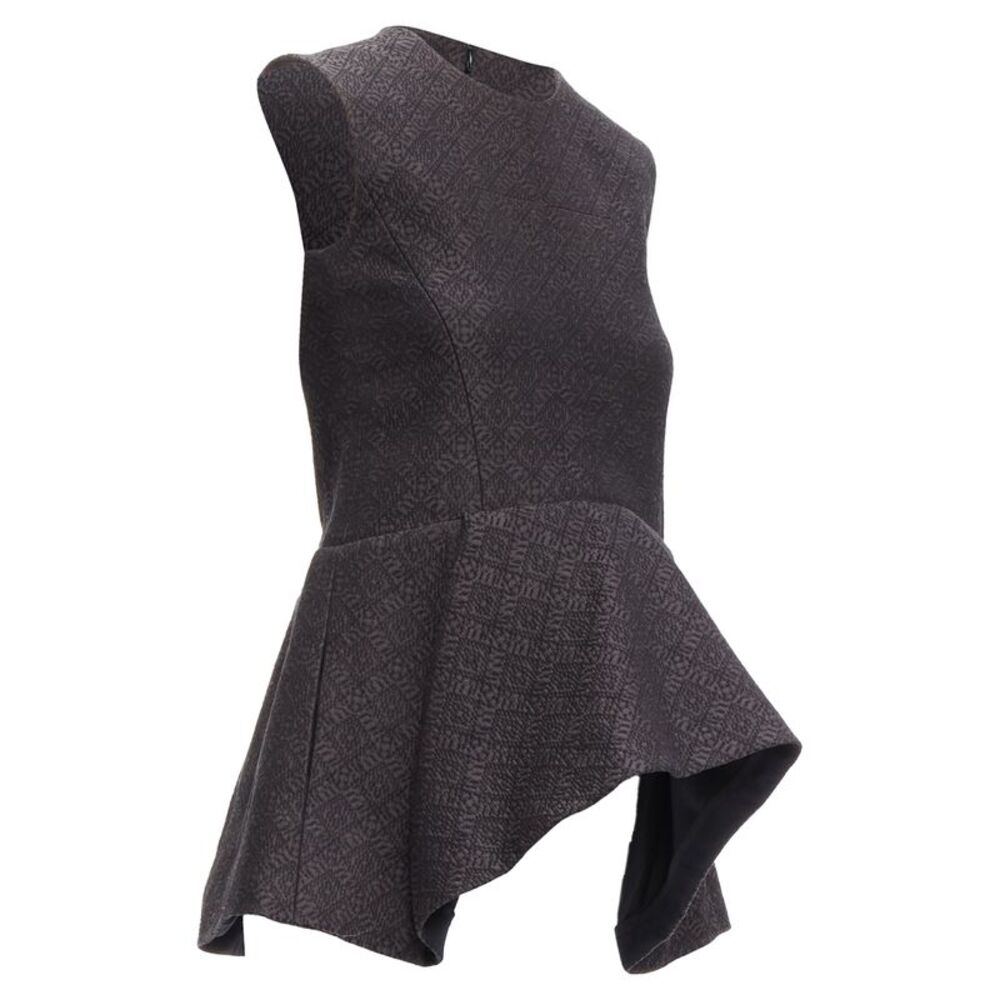 Celine Phoebe Philo cotton jacquard waterfall peplum top